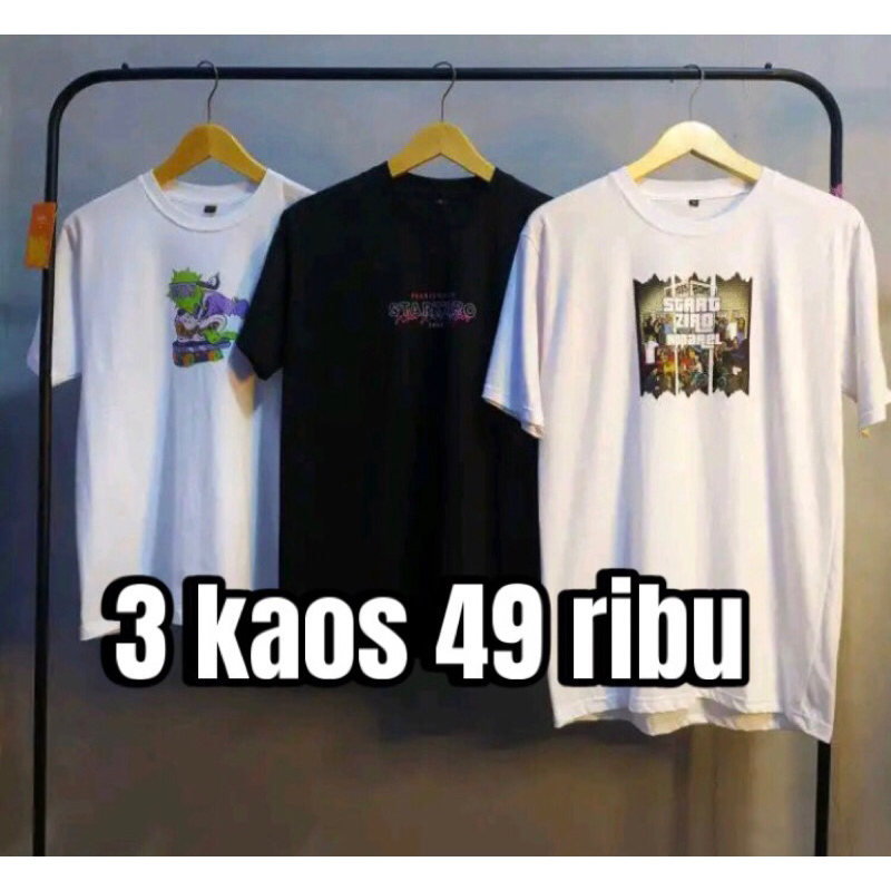 KAOS DISTRO 50RIBU DAPAT 3 PCS | kaos pria wanita | kaos motif distro terbaru | kaos murah keren