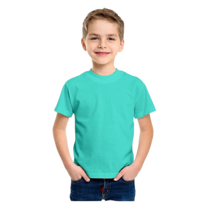 Kaos Polos Anak Bahan Polyester (Pe) Umur  2-10thn Tosca Muda