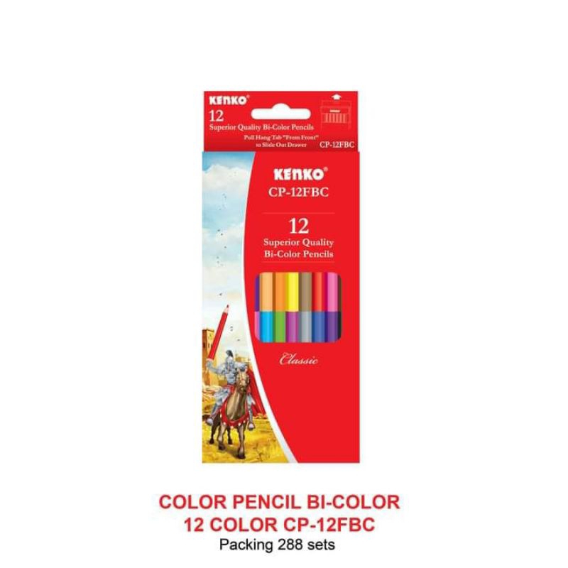 

KENKO/PENSIL WARNA KENKO bicolor 12 warna 2 sisi (cp-12FBC)