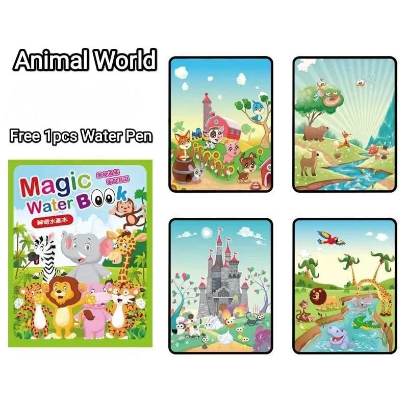 

[Whispers] Magic Water Book Buku Mewarnai Air Magic Water Drawing Painting Book Buku