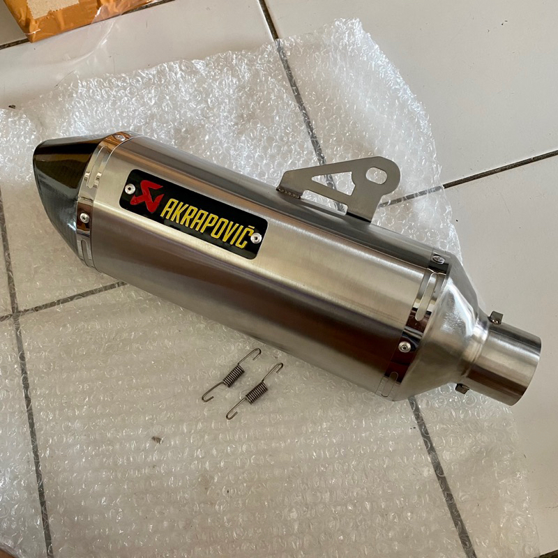Knalpot bass adem Akrapovic silincer inlet 50 51 mm