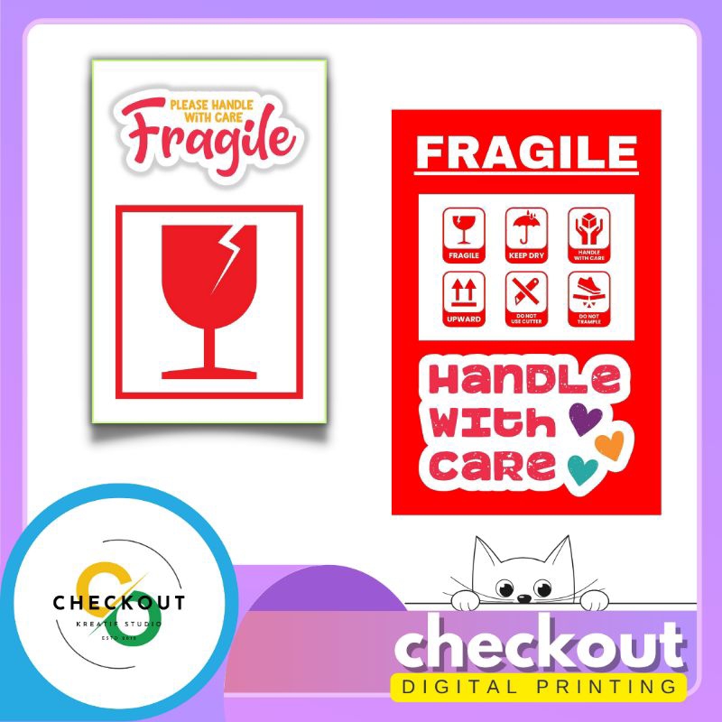 

Stiker fragile pecah belah handle with care 4*6