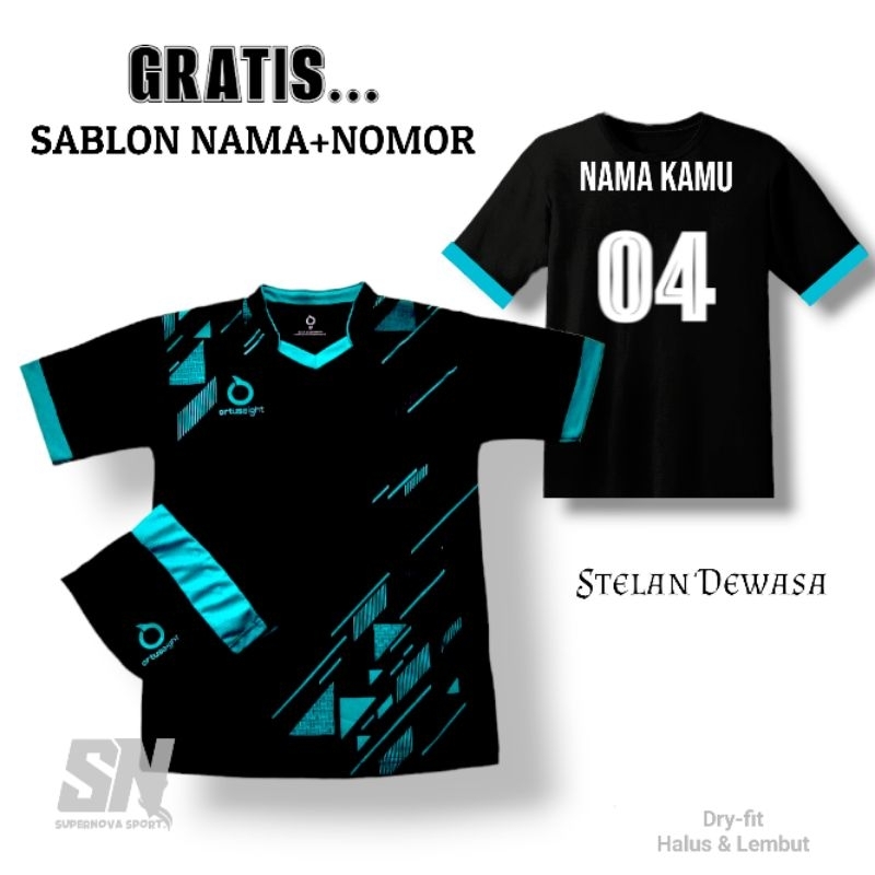 FREE SABLON NAMA+NOMOR Baju Olahraga Kaos bola dewasa Kaos Futsal Jersey  cowok/cewek