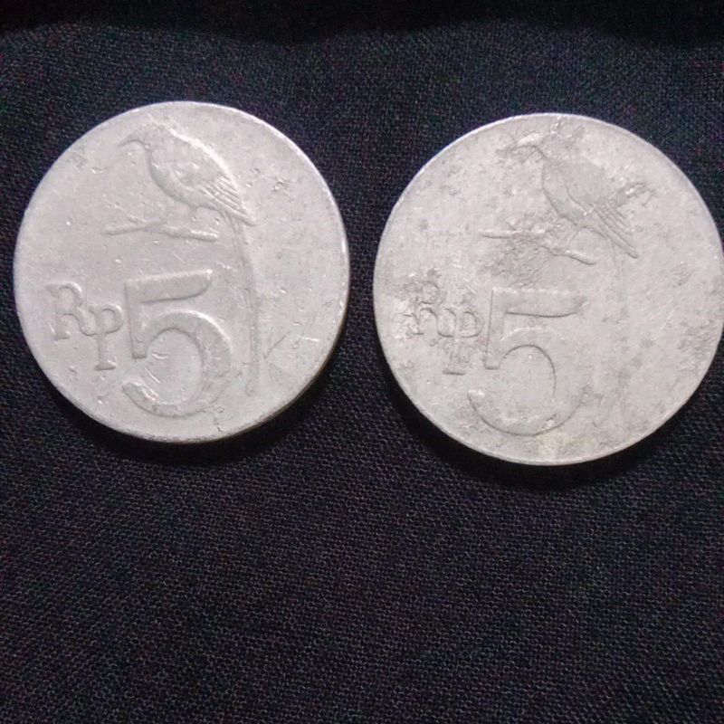 5 rupiah burung besar tahun 1970