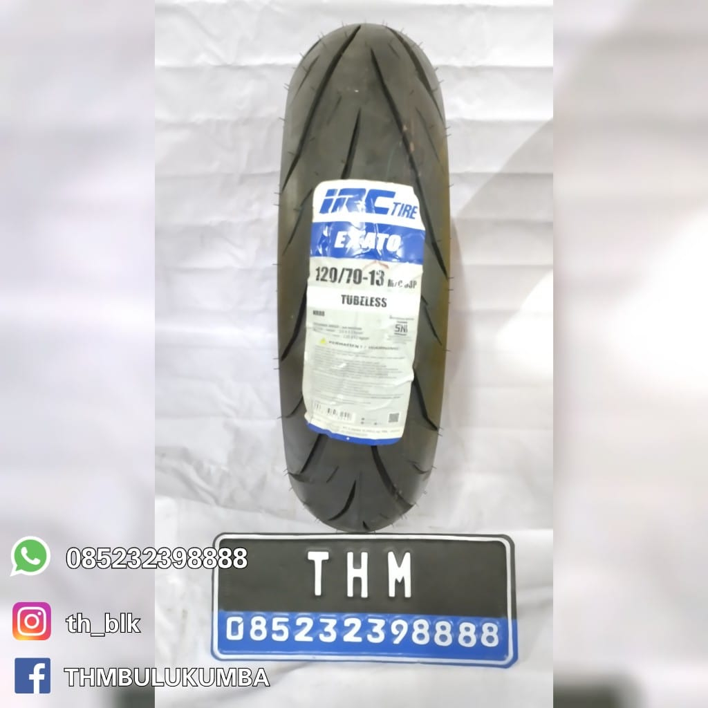 BAN LUAR IRC RING 17 NR 88 EXATO TUBELESS 120/70 & 70/80