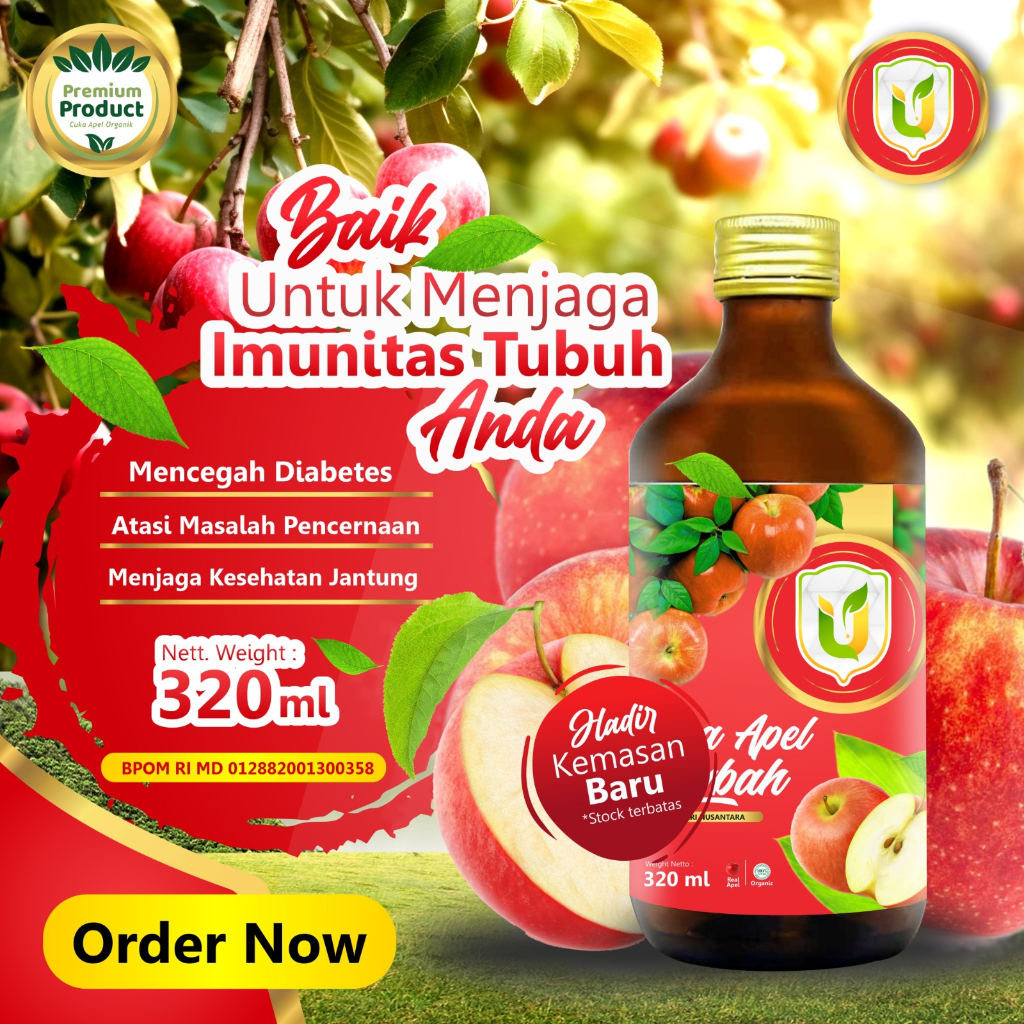 

COD 100% ASLI ORIGINAL Cuka Apel usybah isi 320 ml Apple Cider Vinegar With The Mother