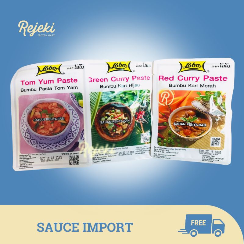 

Lobo Tom Yum / Green Curry / Red Curry Paste - Rejeki Frozen Moyo