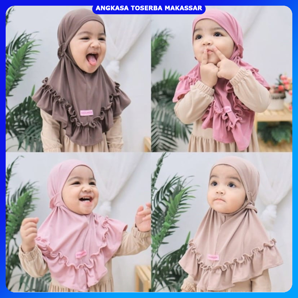 Jilbab ANAK Instan Kriwil Pakaian Muslim Anak Kecil Busana Balita JA01