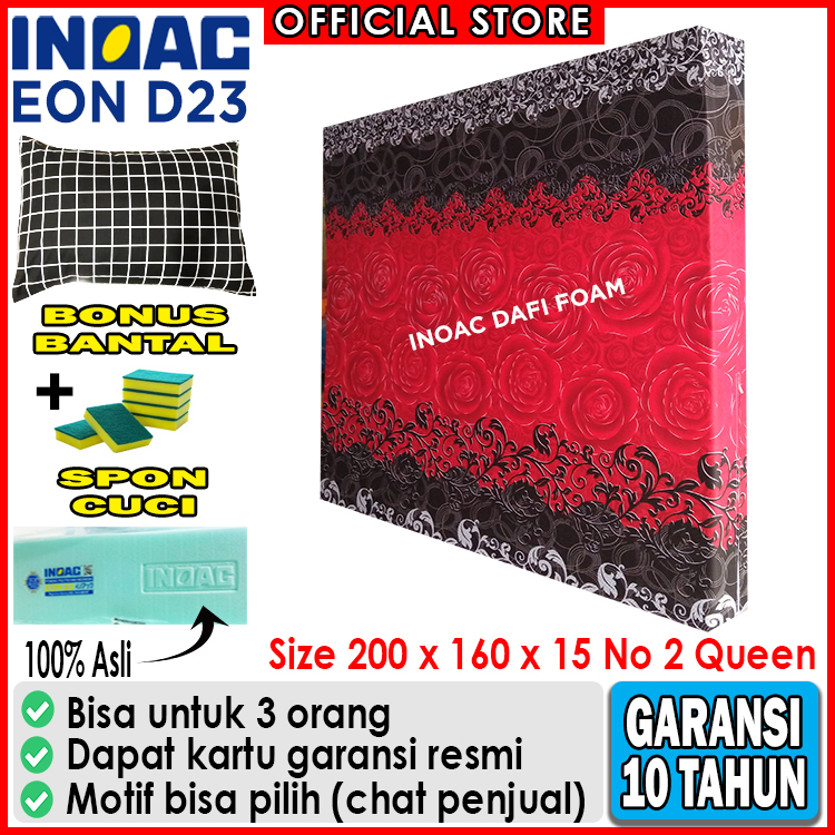 Kasur busa Inoac 200x160x15 Nomor 2 busa Inoac EON D23 original garansi 10 tahun gratis bantal Inoac