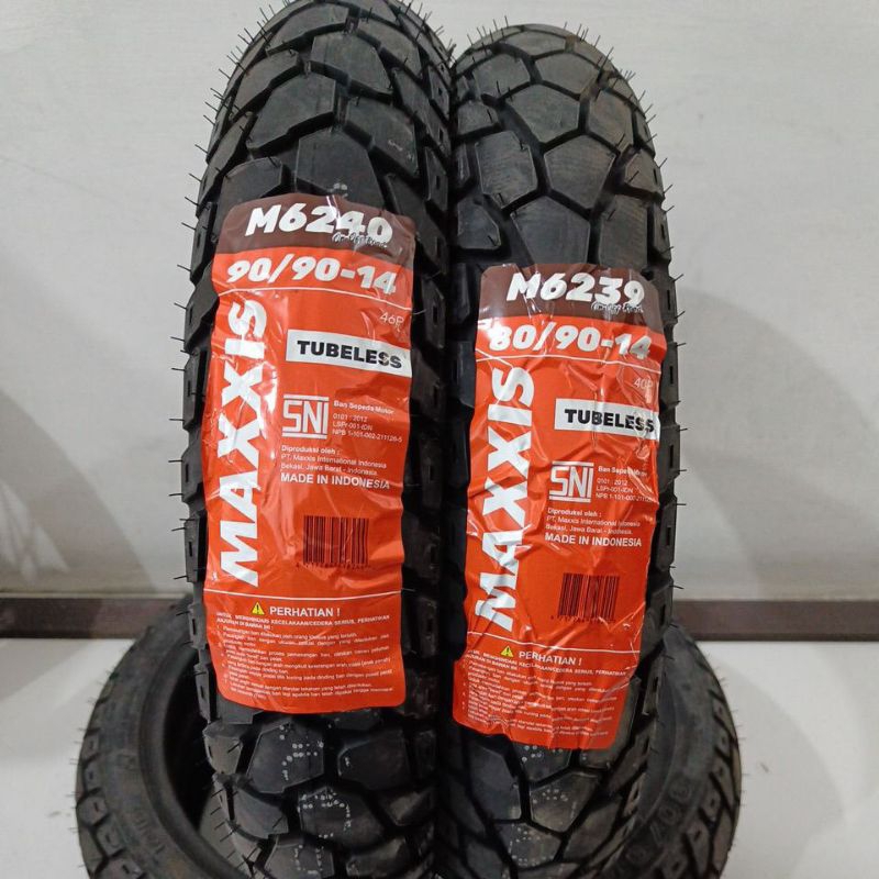 BAN LUAR TUBELESS 80/90-14 & 90/90-14 MAXXIS M6240 + PENTIL