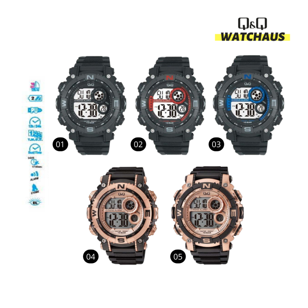 JAM TANGAN PRIA QQ QNQ Q&Q M133 M133J ORIGINAL JEPANG DIGITAL WATER RESISTANT RESIN/ RUBBER/ KARET S