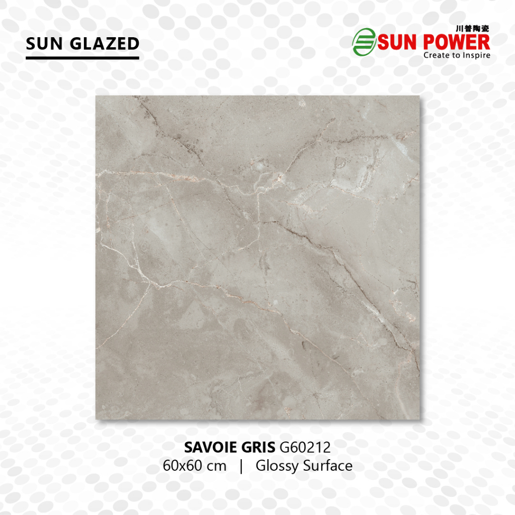 Keramik Lantai Body Putih Glossy - Savoie Series 60x60 | Sun Power