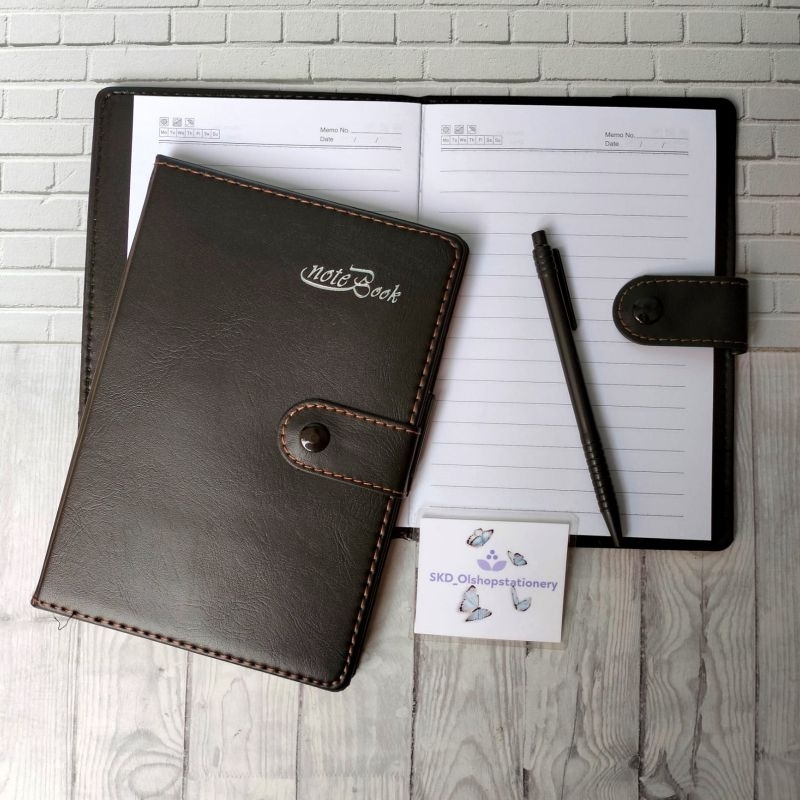 

agenda kulit A5 notebook kulit kancing A5 + pena 32k 8332