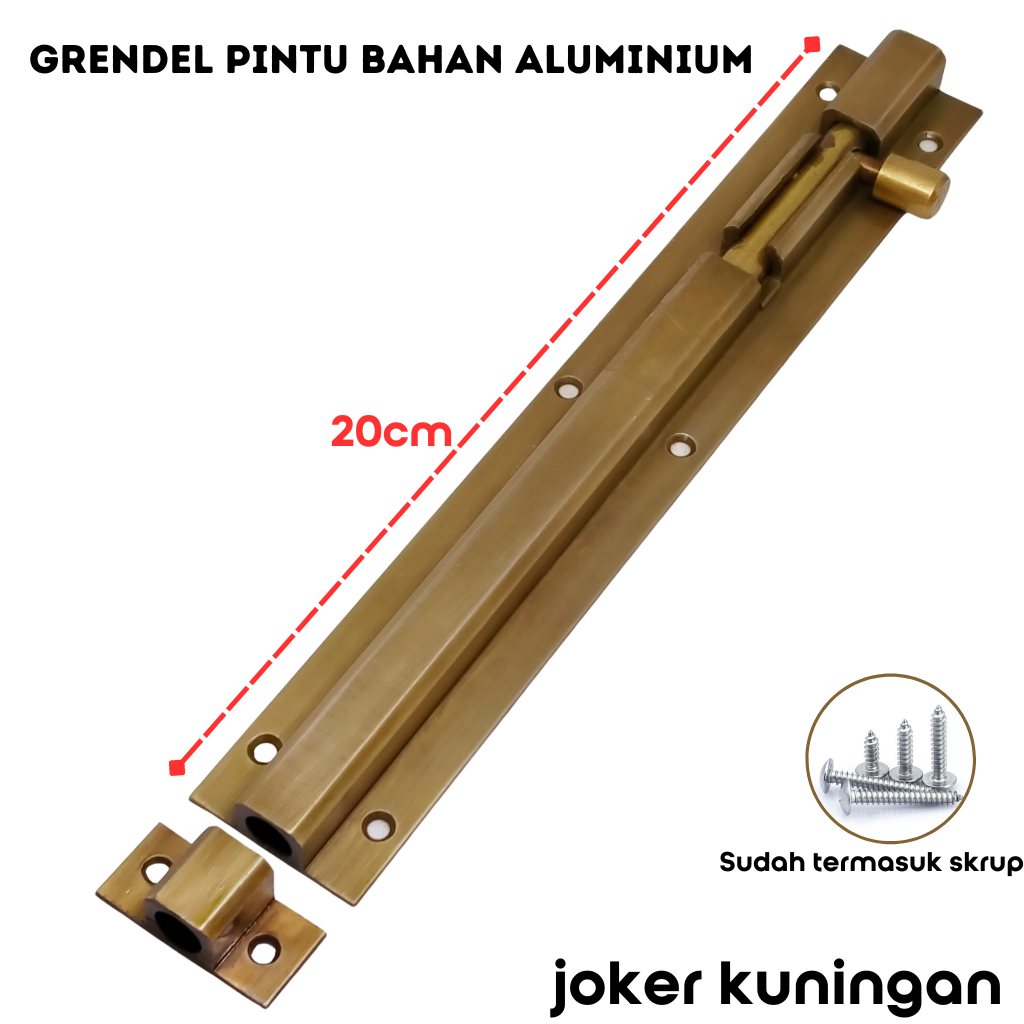 TERMURAH Grendel Aluminium Antik Tebal 8inci Selot Pintu Selot Jendela Kunci Pintu Grende ANTI KARAT
