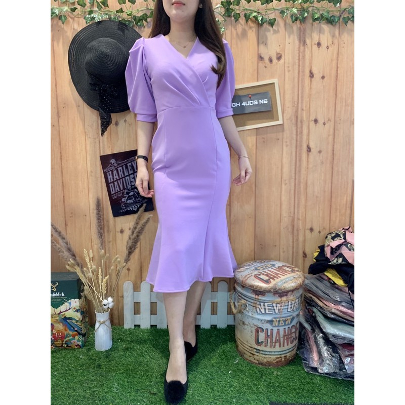 DRESS SPAN MIDI MERMAID SCUBA DANIA OUTFIT WANITA DEWASA REMAJA KEKINIAN TERBARU MURAH BERKUALITAS