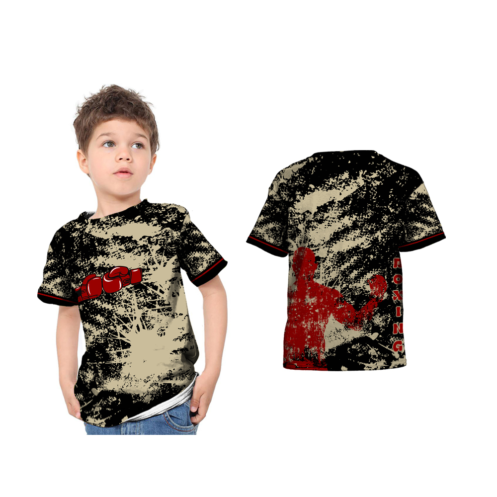 Baju Kaos T-Shirt Anak Jersey Retro Olahraga Boxing Abstrak Full Print 02