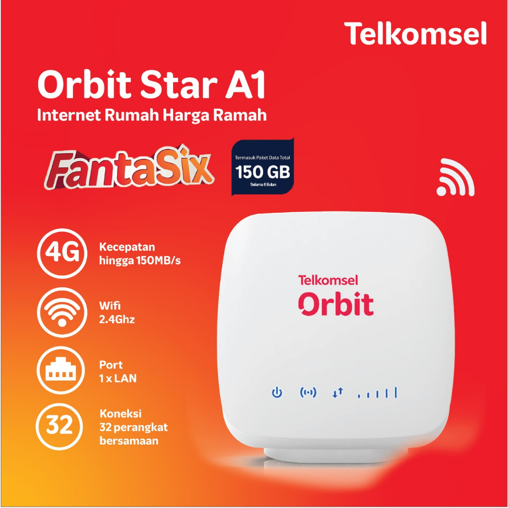 Modem Router Advan Orbit Star A1 Telkomsel 4G LTE Wifi 150gb