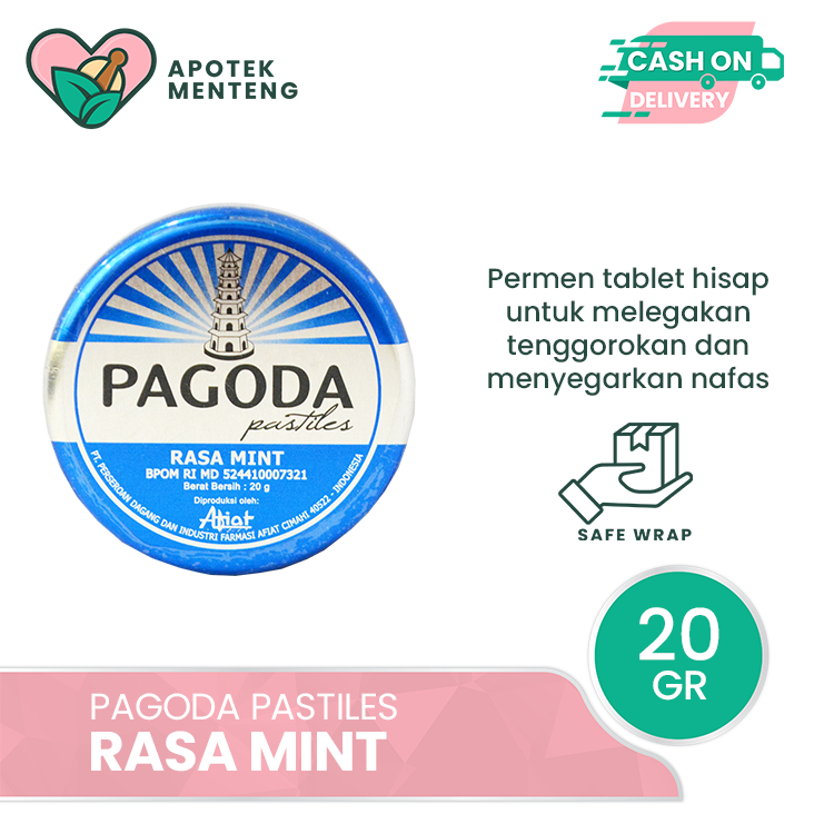 

Pagoda Pastiles Rasa Mint 20 Gram - Permen Pelega Tenggorokan