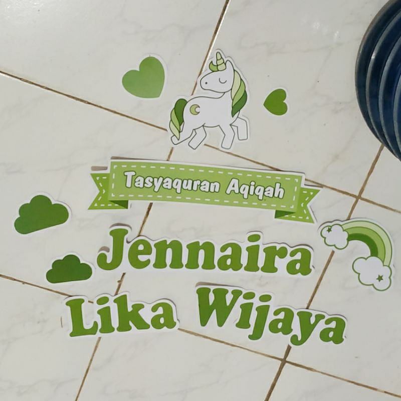 Hiasan dekorasi nama aqiqah custom suka2