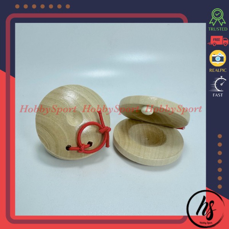 Kastanyet Kayu Castanyet Castanet Clap Mainan Alat Musik Perkusi Wood