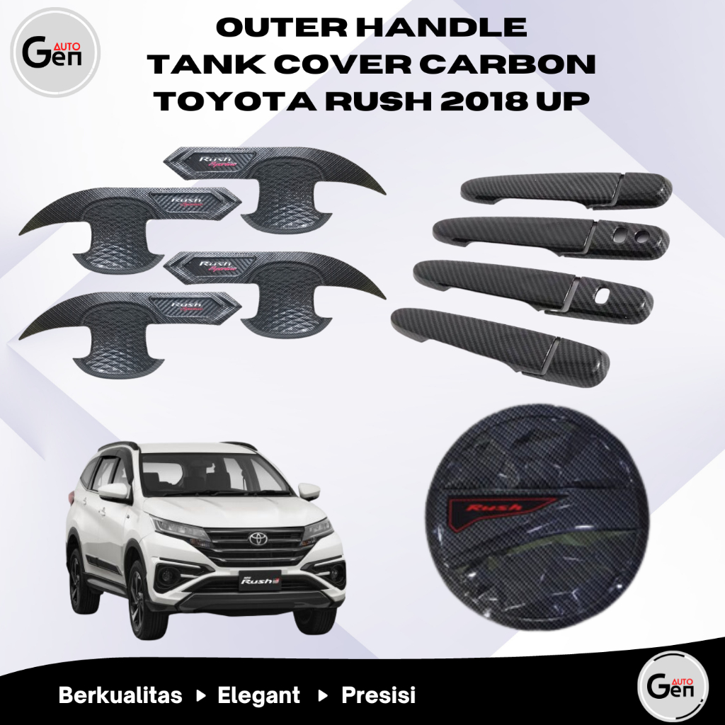 Paket Outer Handle Tank Cover Toyota Rush 2018 Up CARBON  Aksesoris Variasi Pegangan Anti Gores