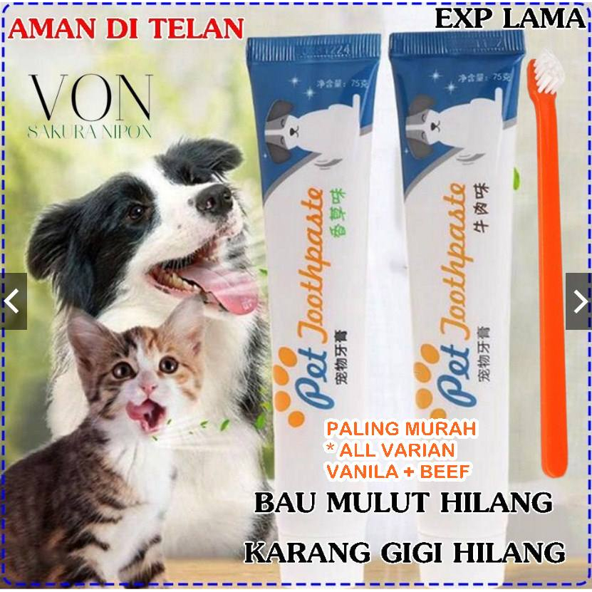 ODOL ANJING KUCING PASTA GIGI ANJING KUCING DOG CAT PET THOOTHPASTE PENGHILANG KARANG GIGI BAU MULUT