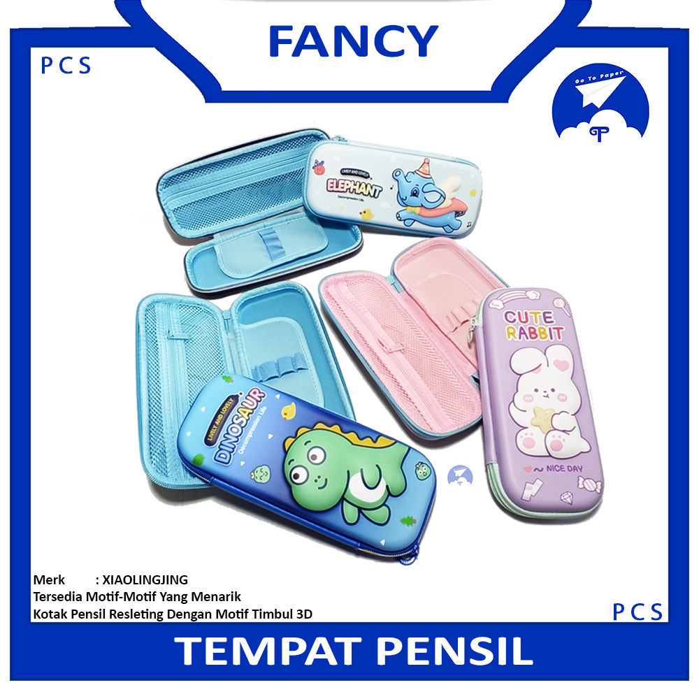 

FANCY - Pencil Case Tempat Pensil Resleting Motif 3D Timbul - Pcs