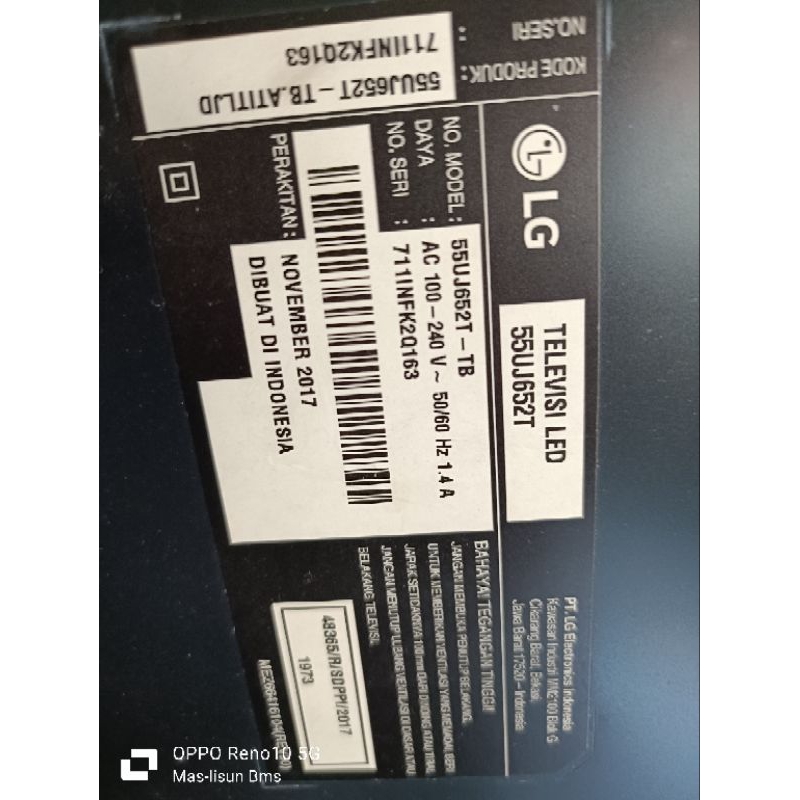 JUAL SEPEKER SEPASANG ( 2 BIJI) TV LED LG 55UJ632 - 55UJ632T - 55UJ652 - 55UJ652T