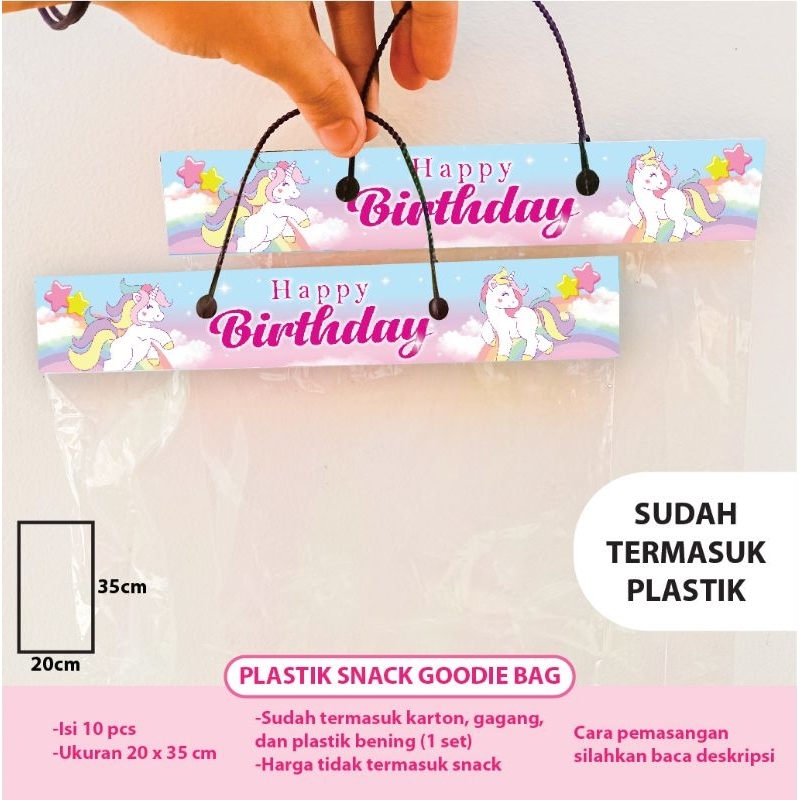 

PLASTIK SNACK UNICORN TAS GOODIE BAG CHIKI BINGKISAN ULANG TAHUN DEKORASI ULTAH DEKOR ULANG TAHUN HIASAN HAPPY BIRTHDAY PAPER BAG