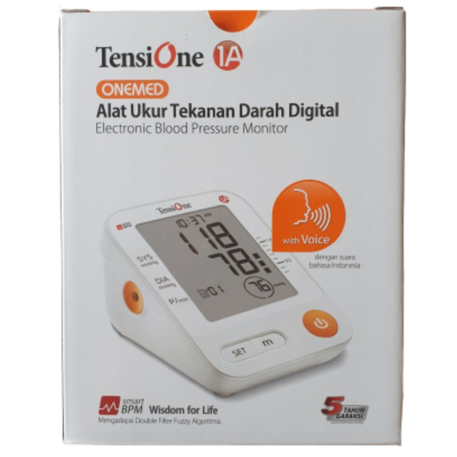 Tensimeter Digital Dengan Suara TensiOne 1A OneMed + Adaptor Alat Tensi Darah Digital Alat Ukur Tens