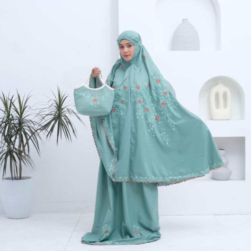 Mukena Dewasa Katun Toyobo Bordir Manual Khas Tasikmalaya