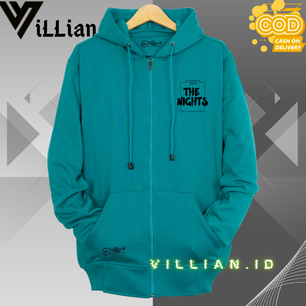 RESLETING jaket sweater hoodie zipper pria wanita distro warna hijau tosca size M,L, XL, XXL