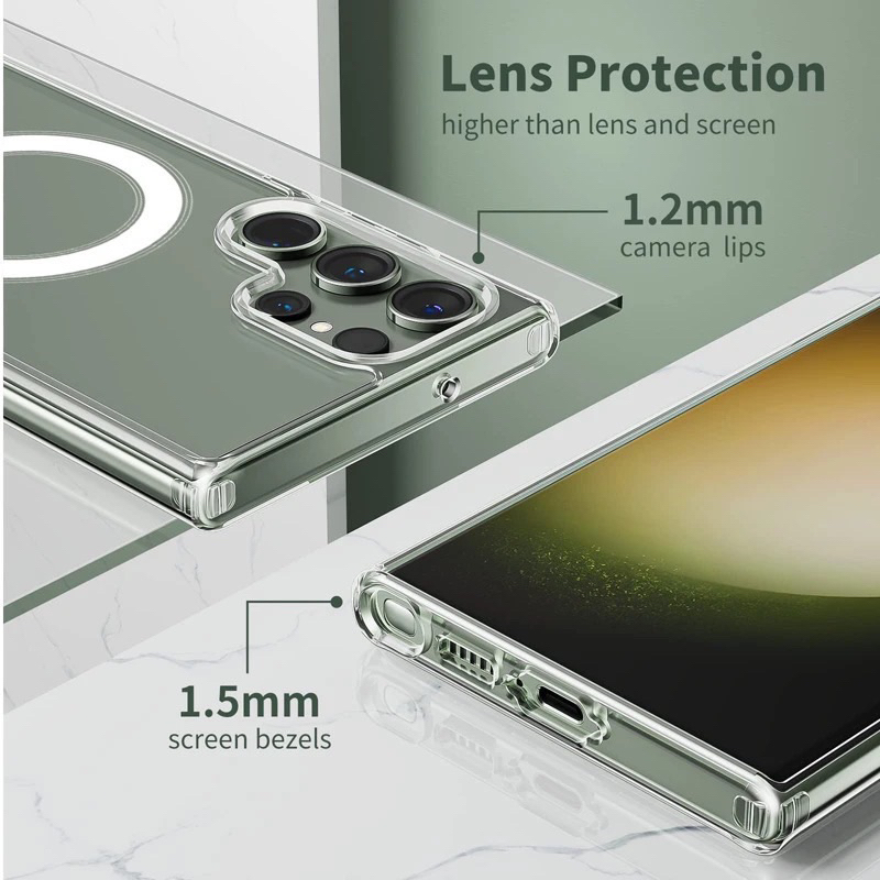 BEST SELLER!!!! Case Magsafe SAMSUNG S21 S21+ S22 S22+ S23 S23+ PLUS ULTRA Magnetic Case Clear Hybrid Bumper Casing