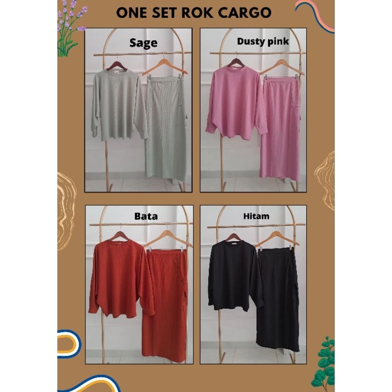 One Set Rok Cargo - JANECA Setelan Casual Wanita Fashion