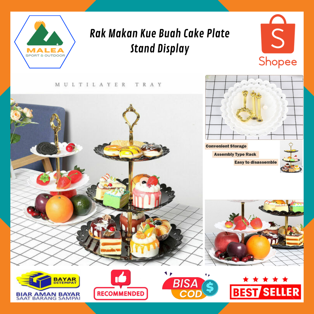 Rak Makan Kue Buah Cake Plate Stand Display / Rak Penyimpanan Kue Makanan Pesta Ulang Tahun