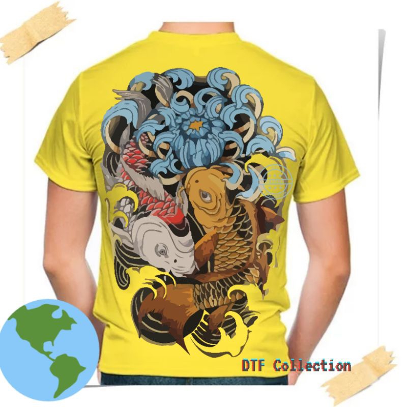 Kaos Ikan Koi / Kaos Jepang /untuk pria wanita