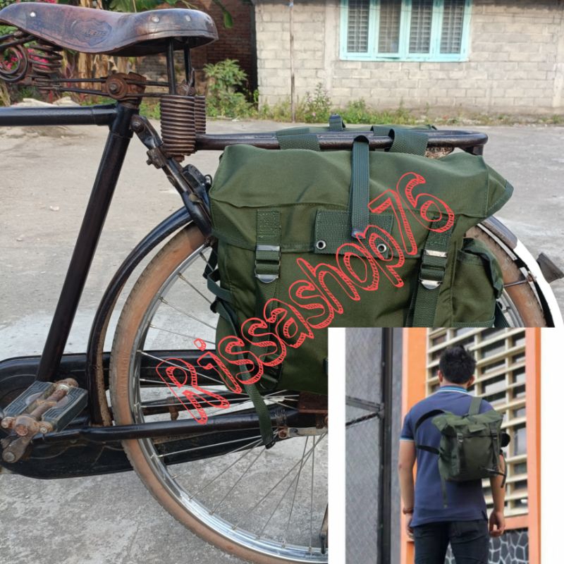 Tas Sepeda Onthel Samping Veteran Kuno