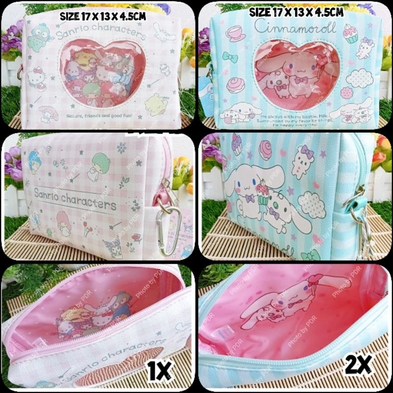 Dompet Kosmetik / Pouch Cosmetic Pouch Zipper Heart Sanrio Karakter Cinnamoroll, Mix