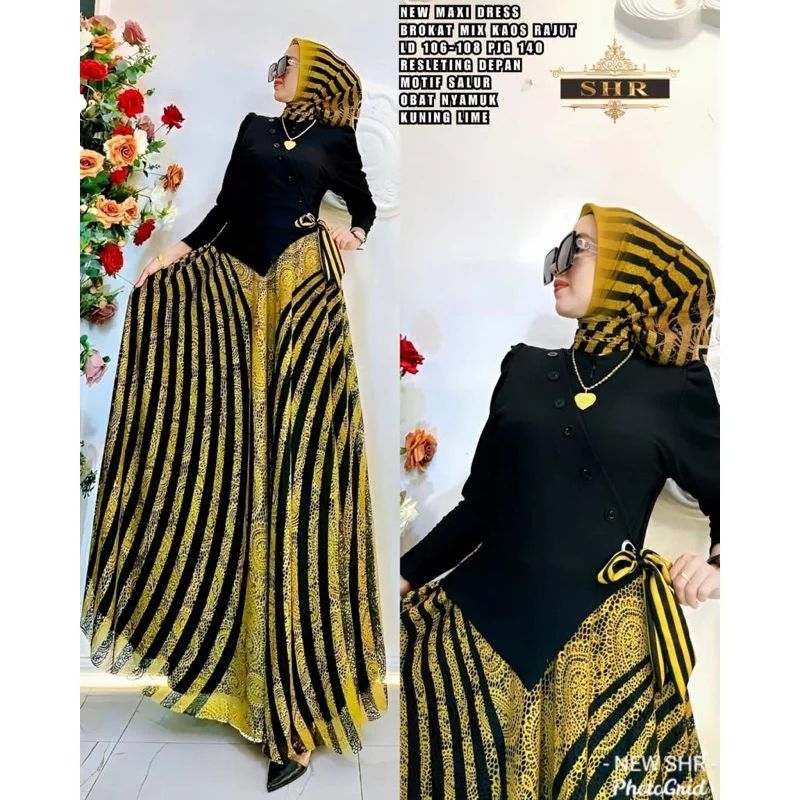 gamis salur maxy dress shr original