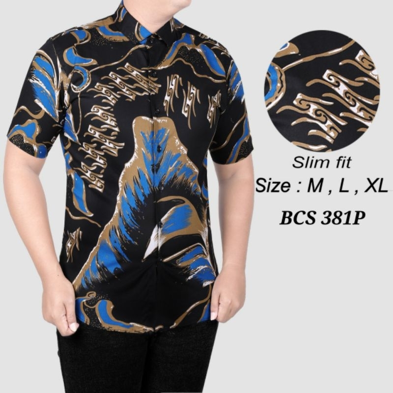 Baju batik kemeja pria slimfit Limited edition