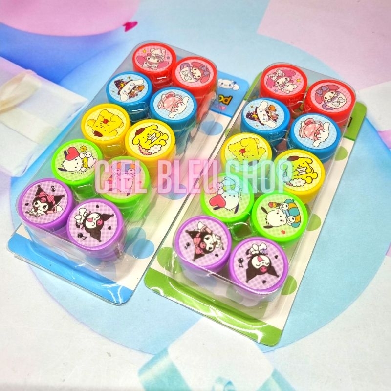 

10 PCS STEMPEL SANRIO & FRIENDS BESAR PREMIUM LIMITED / CAP WARNA ANAK