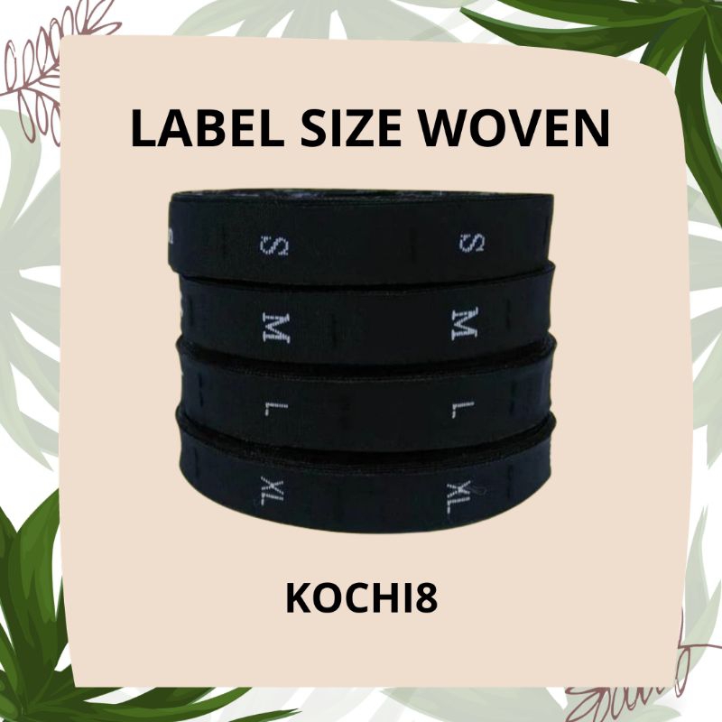 LABEL SIZE WOVEN | LABEL SIZE WOVEN PUTIH | LABEL SIZE WOVEN HITAM | LABEL UKURAN | LABEL BAJU