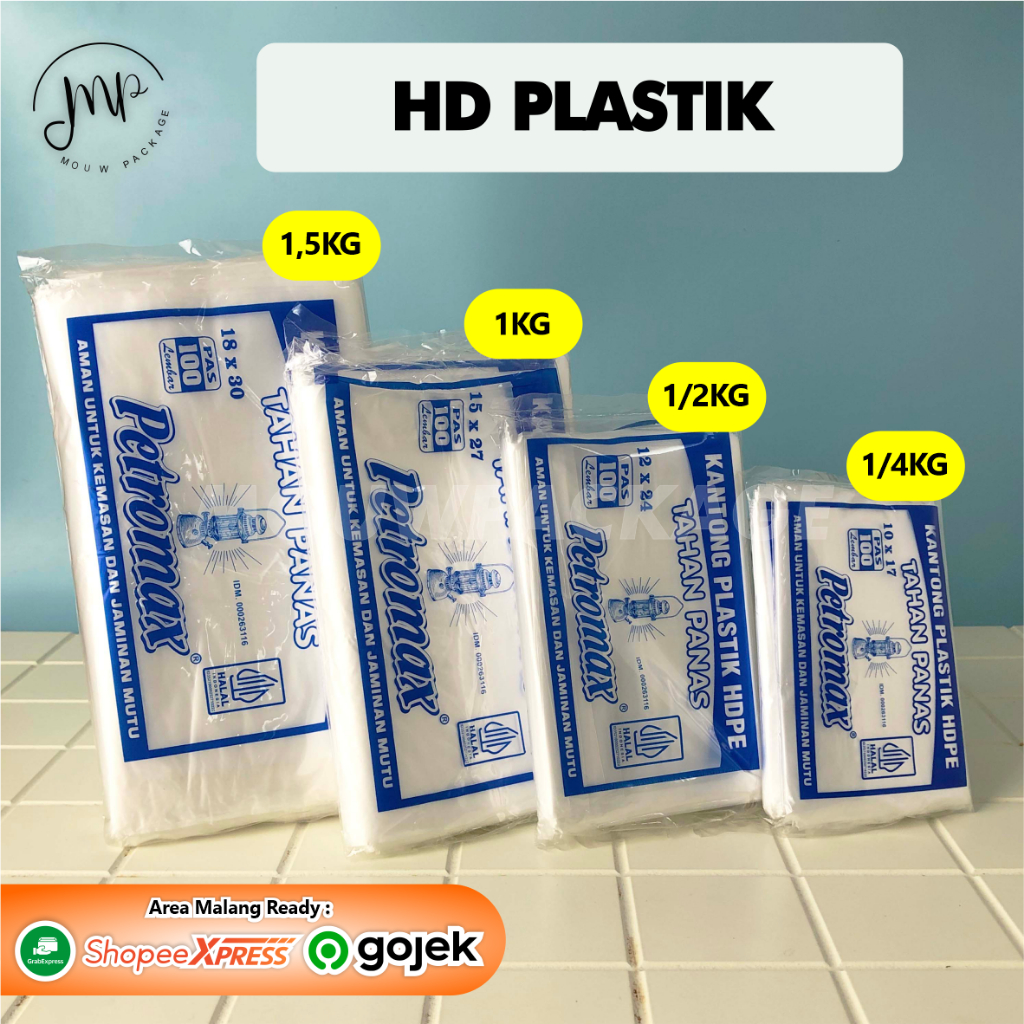 PLASTIK HD PETROMAX 10x17 (1/4 kg) / 12x24 (1/2 kg) / 15x27 (1 kg) / 18X30 (1 1/2KG)