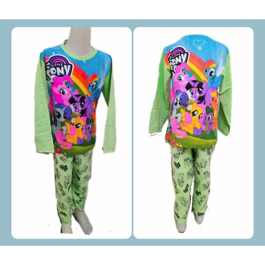Piyama Anak Cewek Motif Little Pony Fullprint - Baju Tidur Anak Perempuan - Baju tidur Pony Fullprin