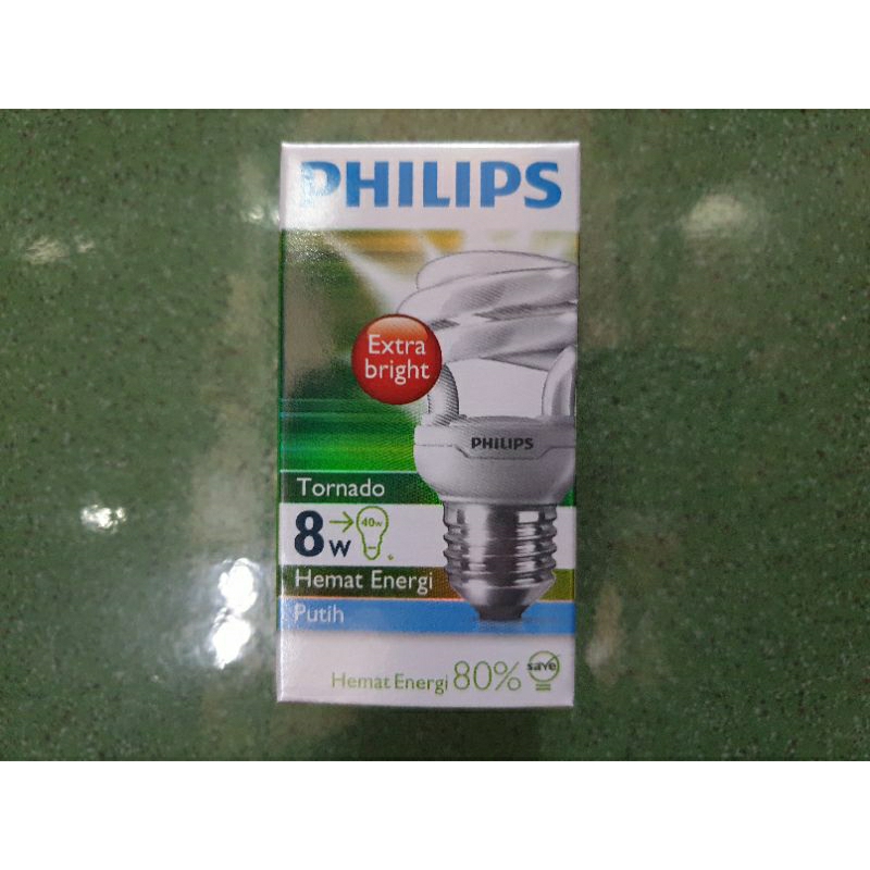 plc philips tornado 8w cahaya putih/ cool daylight