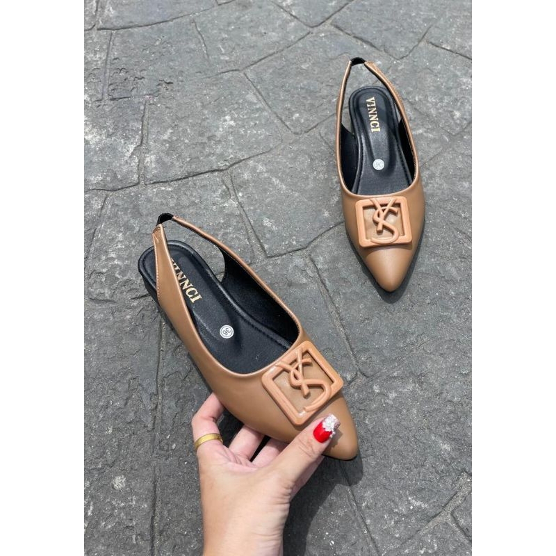 Sepatu pansus Flatshoes wanita 2 model tali belakang dan sepatu