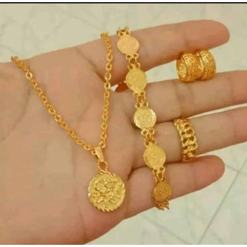 set perhiasaan koin lapis emas k-gold