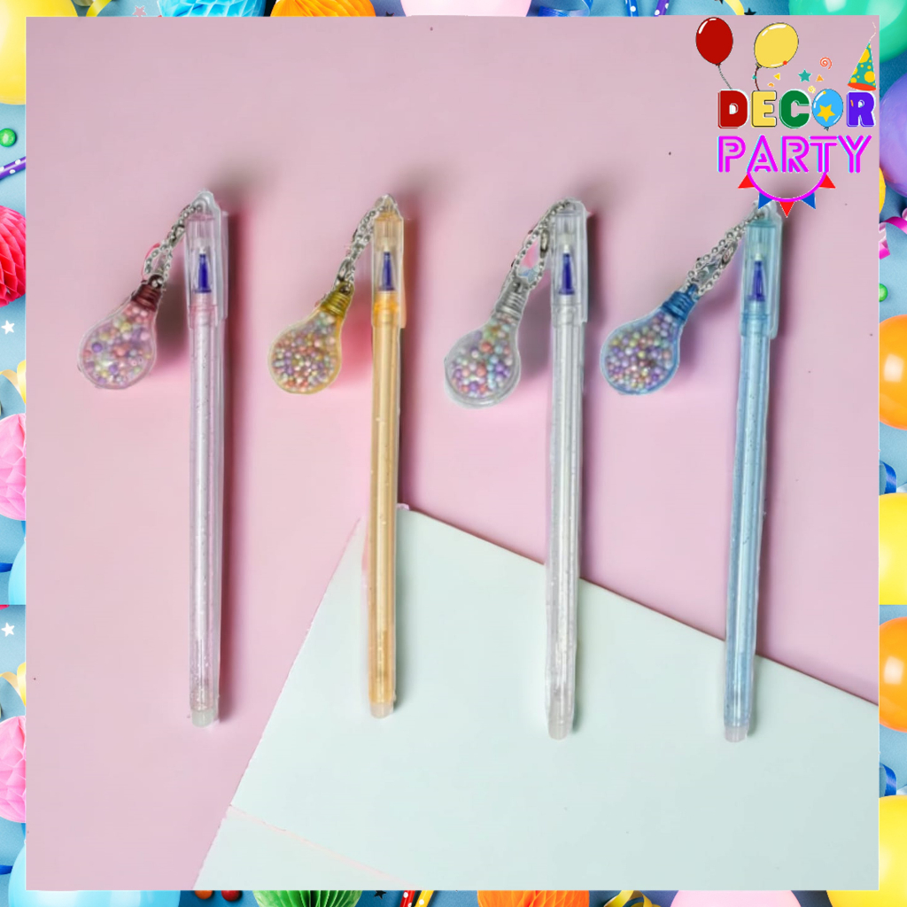 

DP Pena Unik Gantungan Bohlam Lampu Tinta Blue Ink Gel Bisa di Hapus bolpen warna pastel glitter cute Bola Salju Warna Warni Alat Tulis Sekolah Kantor Souvenir