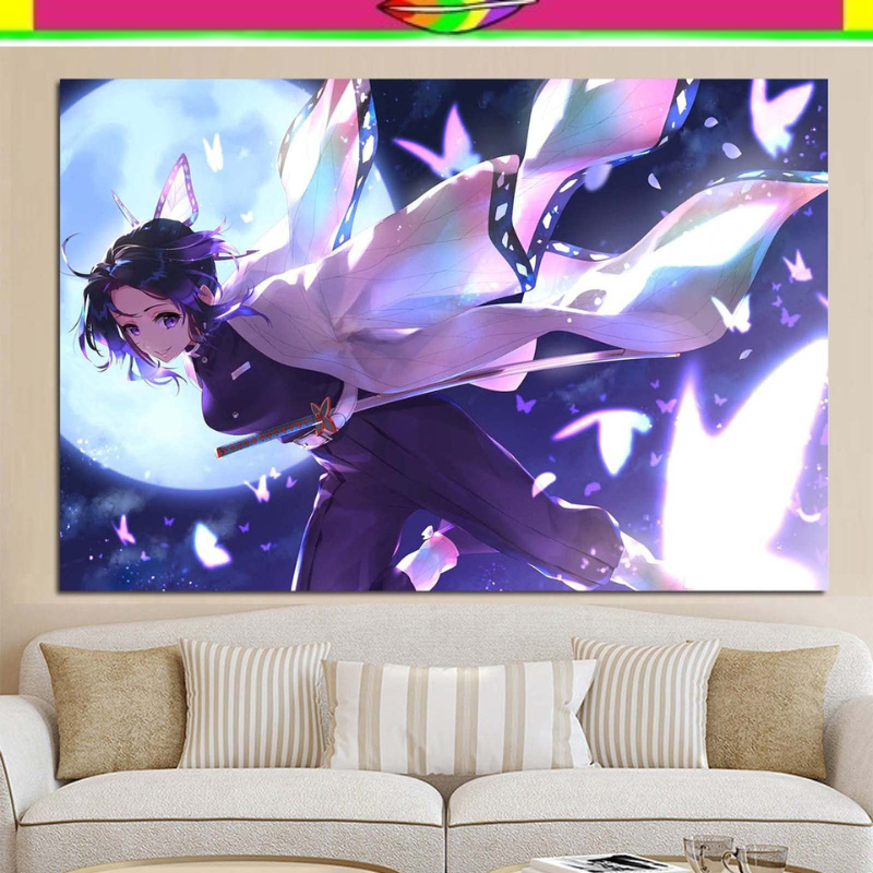 POSTER KAIN ANIME DEMON SLAYER HIASAN DINDING BACKGROUND BACK GROUND LATAR BELAKANG DEKORASI RUMAH T