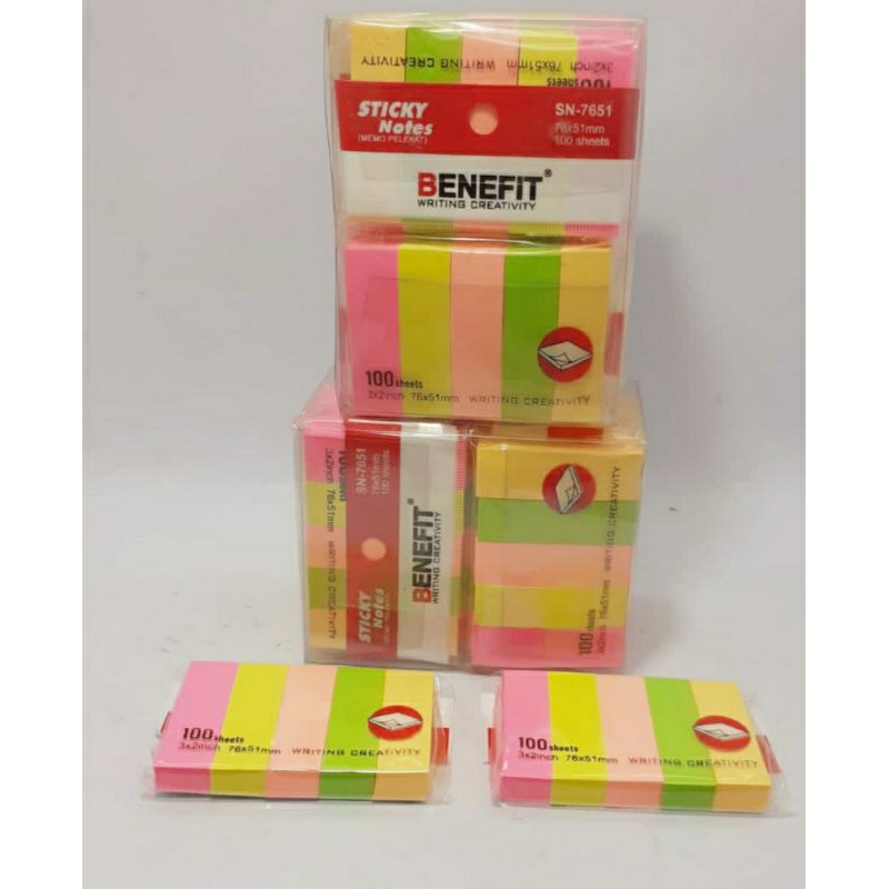 

Sticky Notes Benefit 76 x 51 mm 5 warna